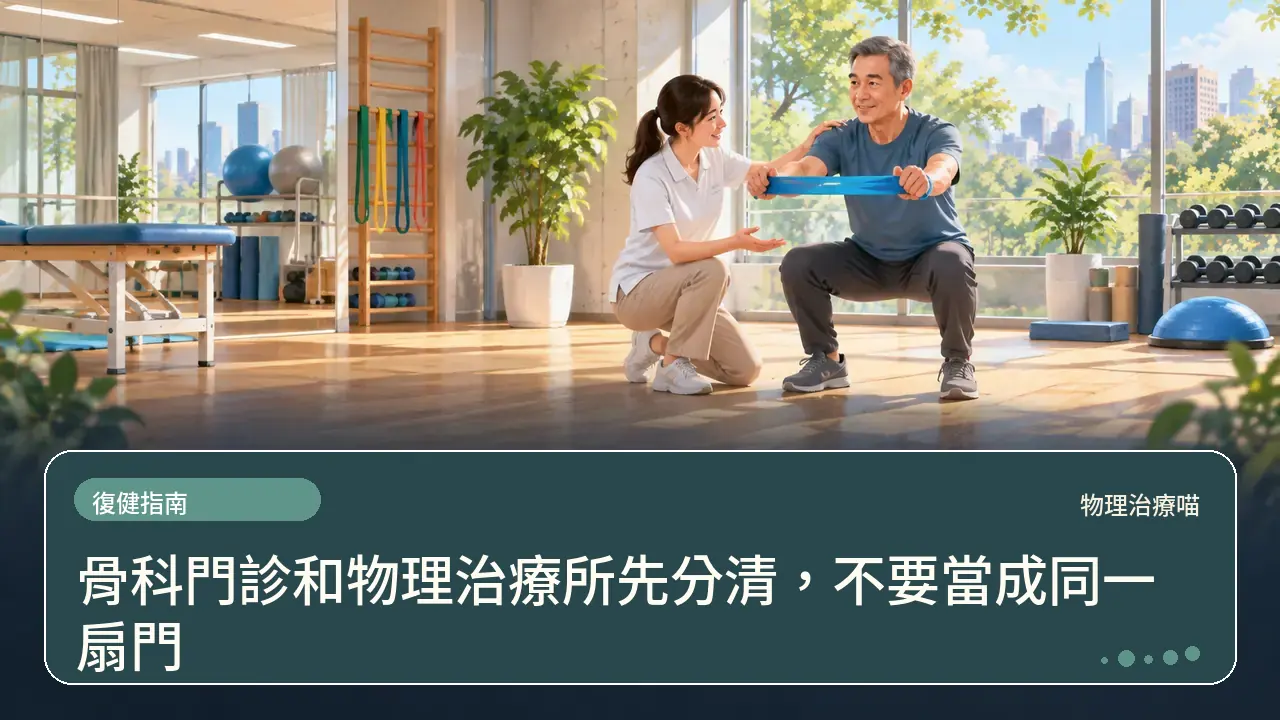 骨科門診和物理治療所先分清，不要當成同一扇門主題插畫