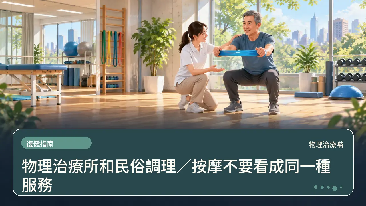 物理治療所和民俗調理／按摩不要看成同一種服務主題插畫